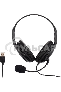 Наушники с микрофоном Oklick HS-M400 черный 1.8м накладные оголовье