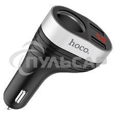 Автомобильная зарядка HOCO Z29 Regal, 2xUSB + прикуриватель, 3.1A, 96W, черный