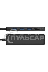 Док-станция 4-в-1 ExeGate DUB-2213C/CR (кабель-адаптер USB Type-C --> 2xUSB2.0+ 1xUSB3.0+Card Reader, Plug&Play, черный)