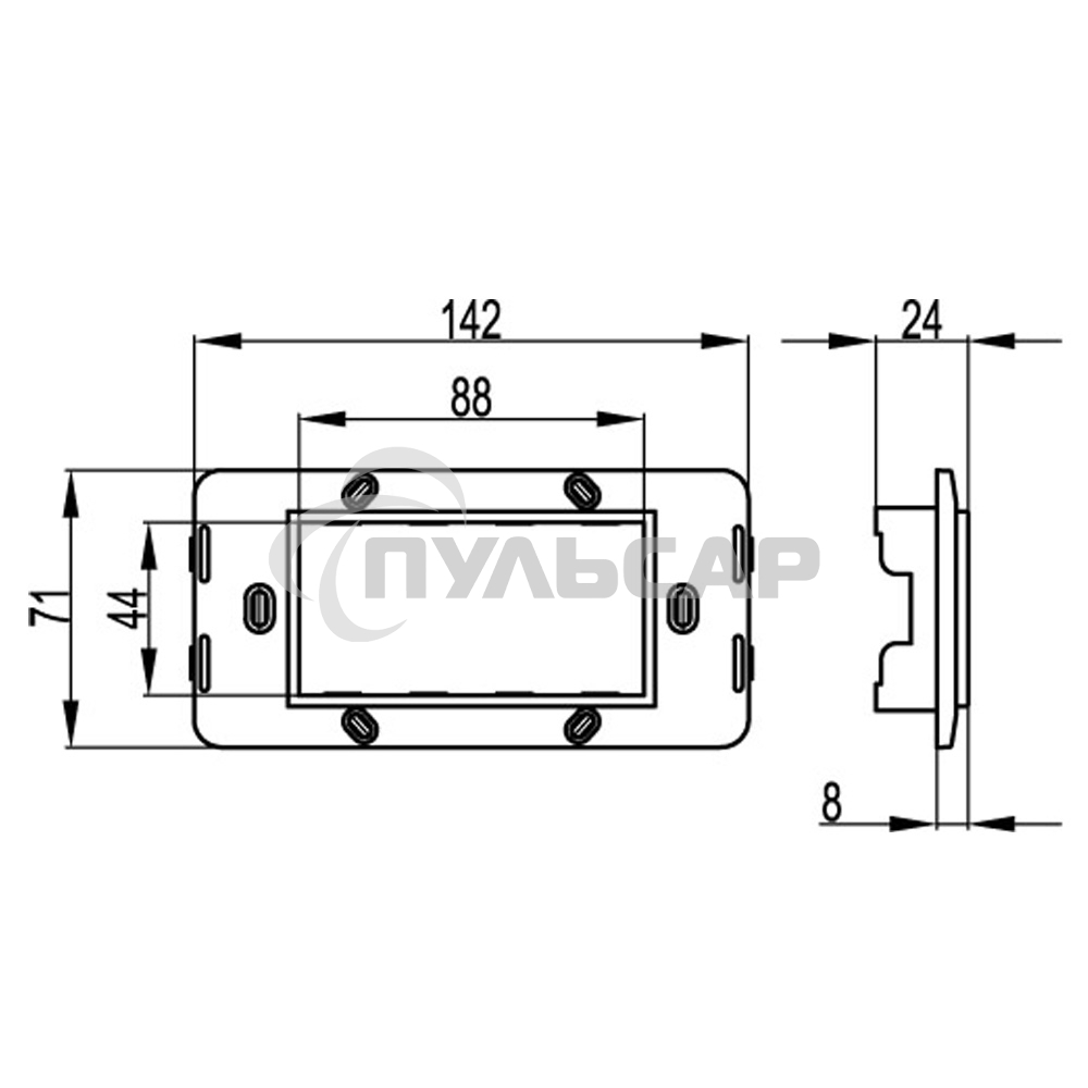 Каркас DKC BRAVA 75021W RAL 9010 на 4 модуля (для TOR и к-к TBN) белый