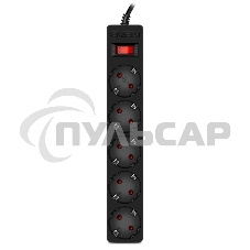 Сетевой фильтр Sven SF-05E 3,0 м (5 розеток с защитными шторками) черный, цветная коробка