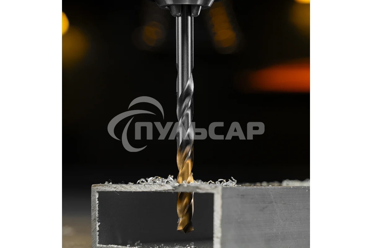 Сверло спиральное по металлу Denzel 6,5 x 100мм, Р6М5, Golden Tip