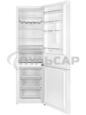 Холодильник Maunfeld MFF200NFWE белый, двухкамерный, 271/106 л, морозилка снизу, Total No Frost