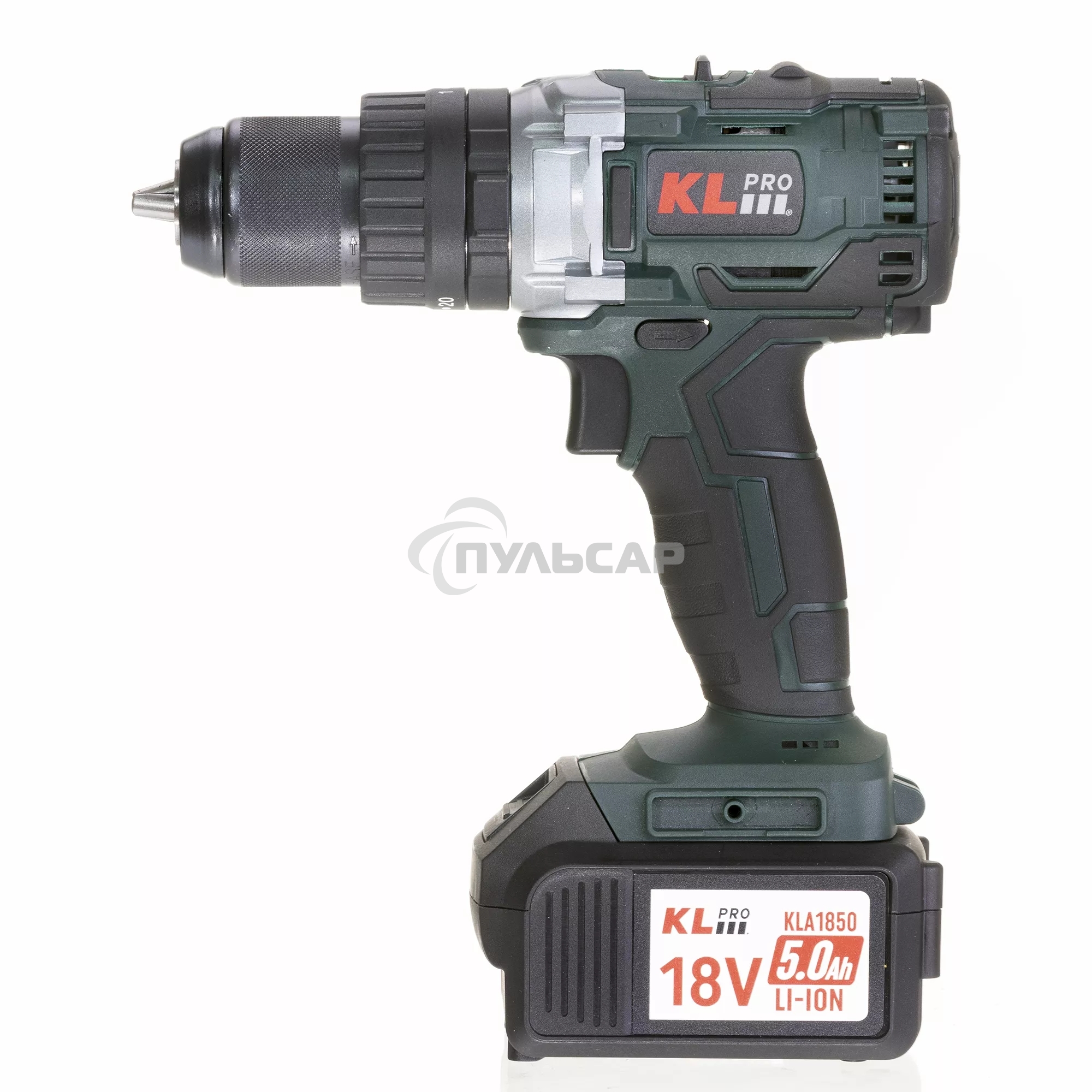 Профессиональный ударный бесщеточный шуруповерт KLPRO KLDM18B-50 (18В, Li-ion-2шт, 5.0А·ч, 60Нм, ручка, З/У-4А,в кейсе)