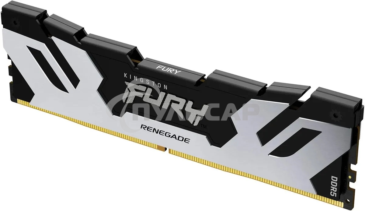 Оперативная память Kingston Fury Renegade, DDR5, 32Gb (1x32Gb), 6400MHz, CL32, DIMM, радиатор, серебристый/черный