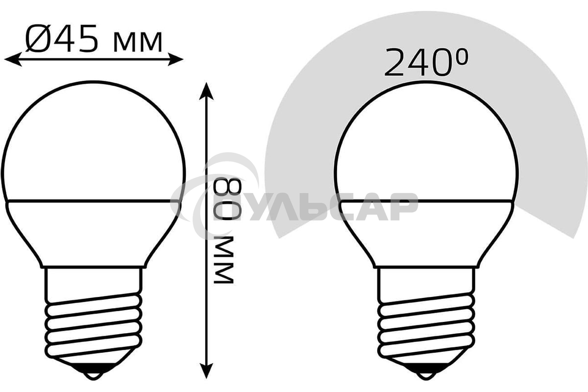 Лампа светодиодная Gauss Led Globe-dim E27 7Вт 4100К диммируемая