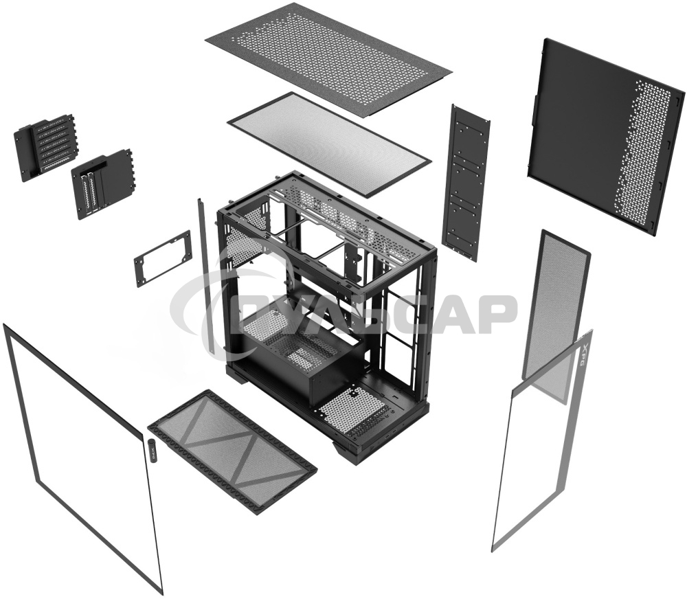 Компьютерный корпус XPG INVADER X черный (INVADERXMTWOF-BKCWW) Mid-Tower, Micro-ATX, Mini-ITX, Standard-ATX, USB 3.2 Gen2 Type-A, USB 3.2 Gen2 Type-C