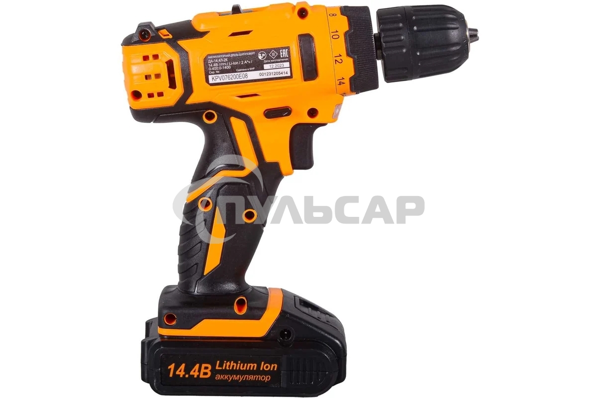 Дрель-шуруповерт Вихрь ДА-14,4Л-2К 72/14/8, Аккумуляторная, 14,4В, 2 АКБ, Кейс