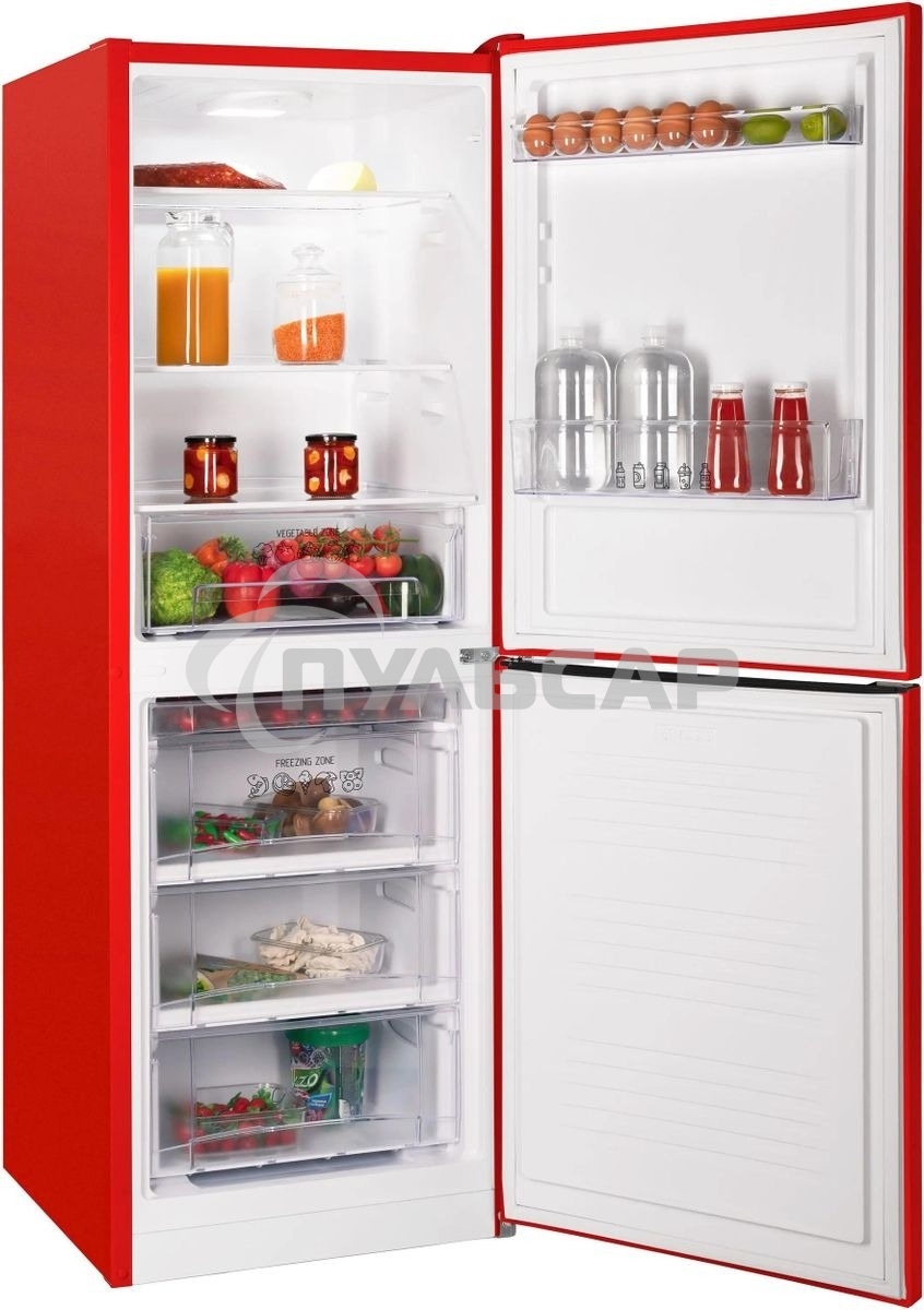 Холодильник Nordfrost NRB 161NF R красный двухкамерный 170/105 л морозилка снизу