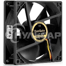 Вентилятор 12В DC ExeGate ExtraSilent ES09225S3P (92x92x25 мм, Sleeve bearing (подшипник скольжения), 3pin, 2000RPM, 25dBA)