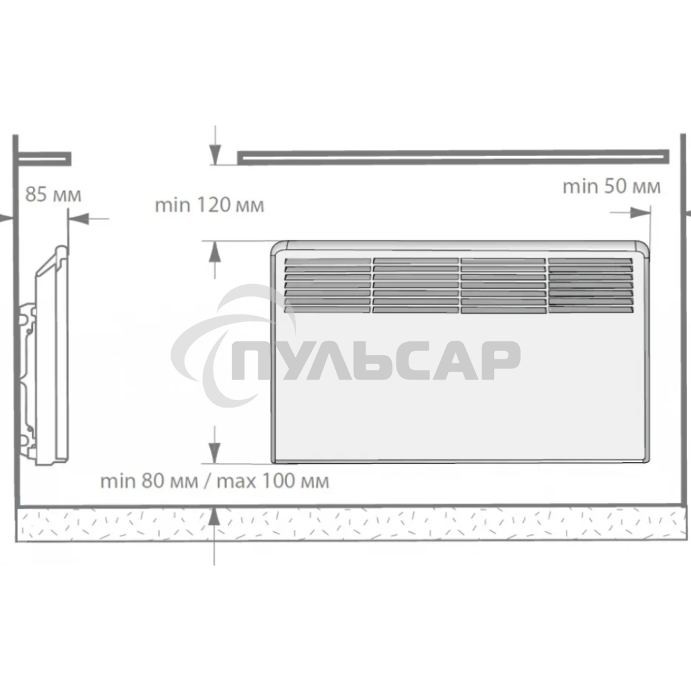 Конвектор ENSTO Lammitin EPHLM15PR белый, 1500 Вт, 24 м2, термостат