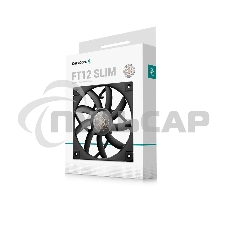 Вентилятор для корпуса DEEPCOOL FT12 SLIM черный, 120 мм, 1850 об/мин, 25.6 дБ, 4 pin