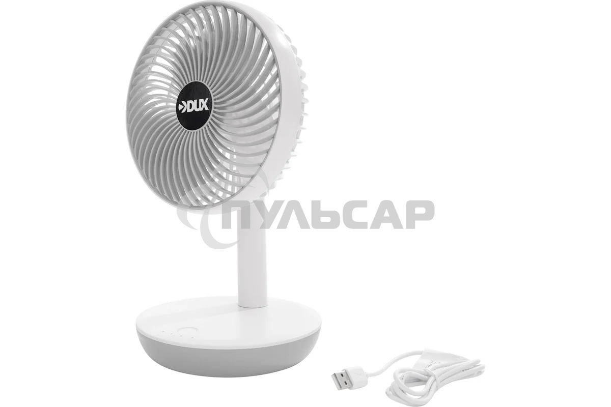 Вентилятор настольный DUX 60-0214 USB, белый, 6 Вт