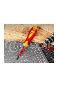 Диэлектрическая крестовая отвертка Deli DL513060 PH0х60мм сталь Cr-V, сертификат VDE для работ под напряжением до 1000 В