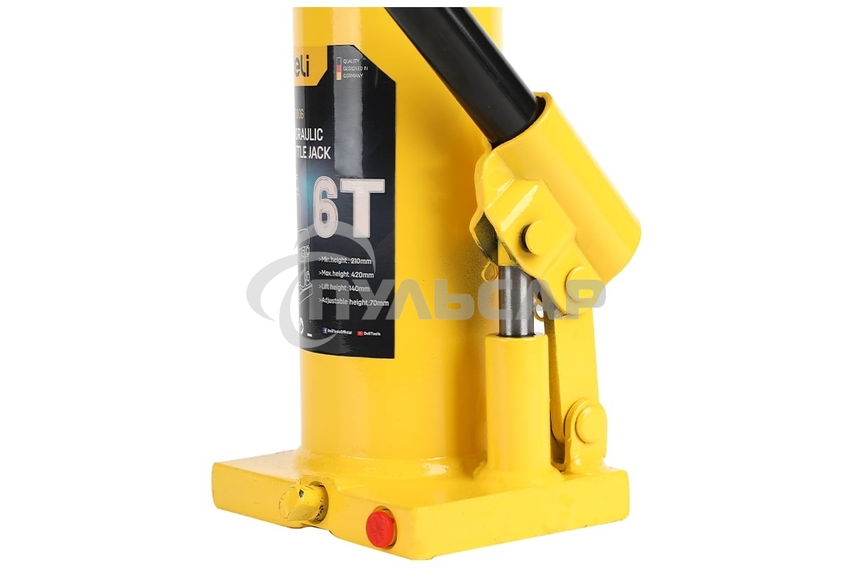 Домкрат бутылочный гидравлический Deli DQ71010 макс.грузоподъемность 10 т