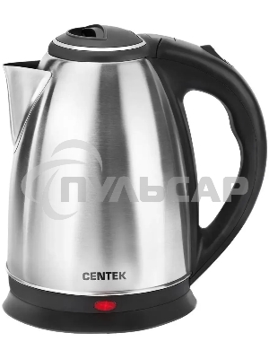 Чайник электрический Centek CT-0035 матовый, металл, 1,5 л, 2000 W, хромированная вставка на крышке
