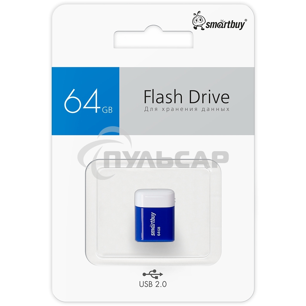 Флешка USB SmartBuy 64 Gb,LARA Blue (SB64 GbLARA-B)
