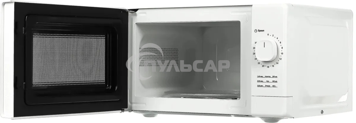 Микроволновая печь Galanz MOS-2008MW белый, 20 л, 700 Вт, переключатели - поворотный механизм