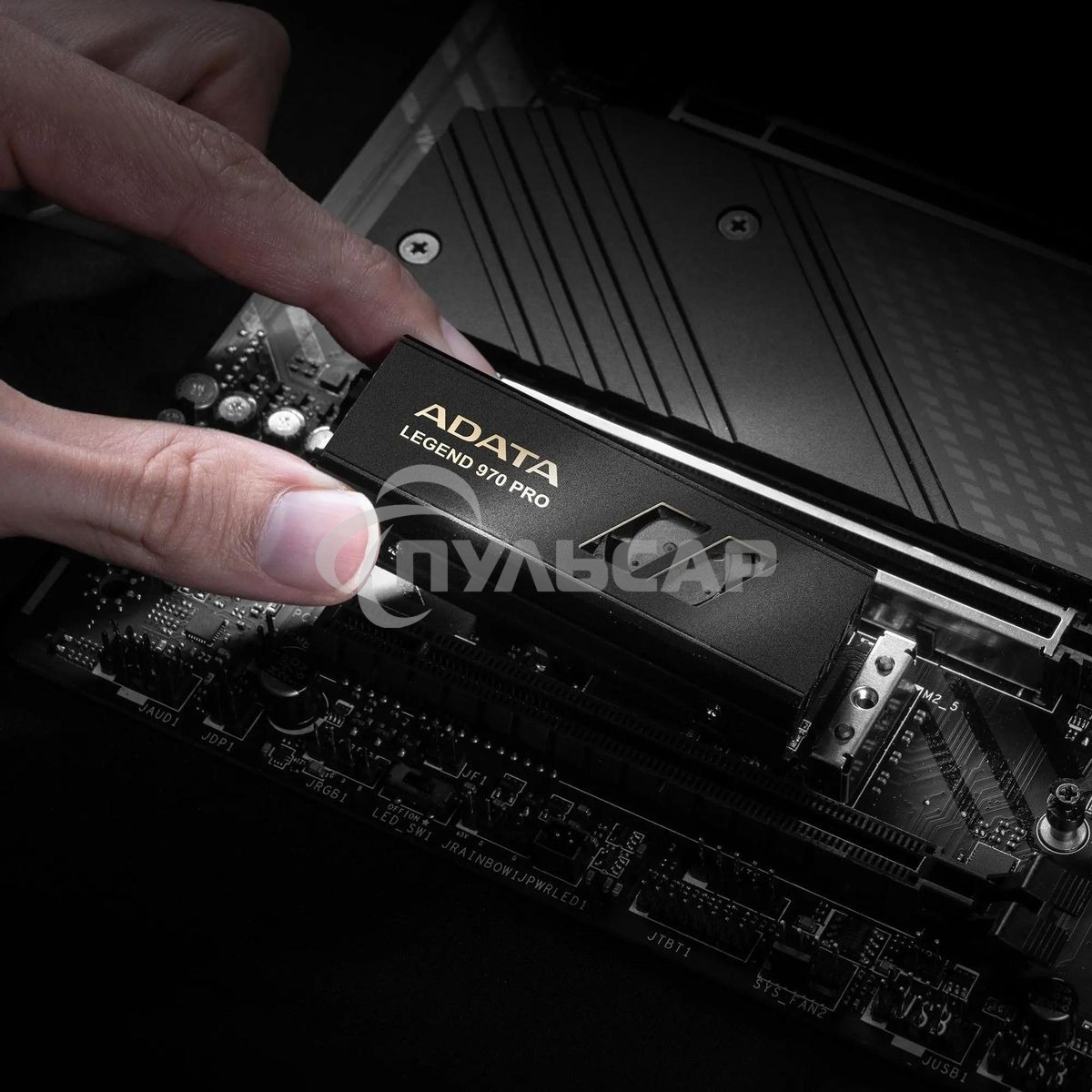 Накопитель SSD ADATA Legend 970 Pro, 1000 Gb, M.2 2280, PCIe 5.0 x4, NVMe 2.0, 3D TLC, R/W 13000/5800 МБ/сек, радиатор с вентилятором