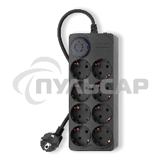 Сетевой фильтр Ippon BK-8-EU-3-10-B 3м (8 розеток) черный (коробка)