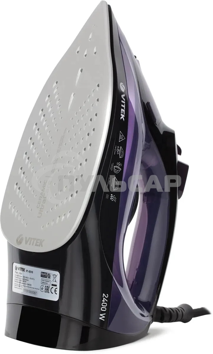 Утюг Vitek VT-8316 черный/фиолетовый