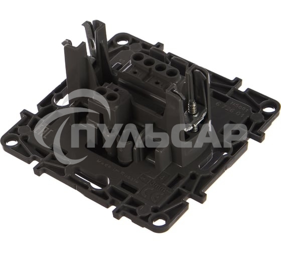 Выключатель одноклавишный, автоматические клеммы, Etika, 10AX, 250В~, антрацит