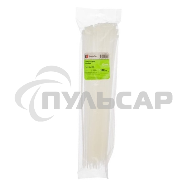 Нейлоновые стяжки FORTISFLEX КСС 5х400 мм белый 100 штук 49787