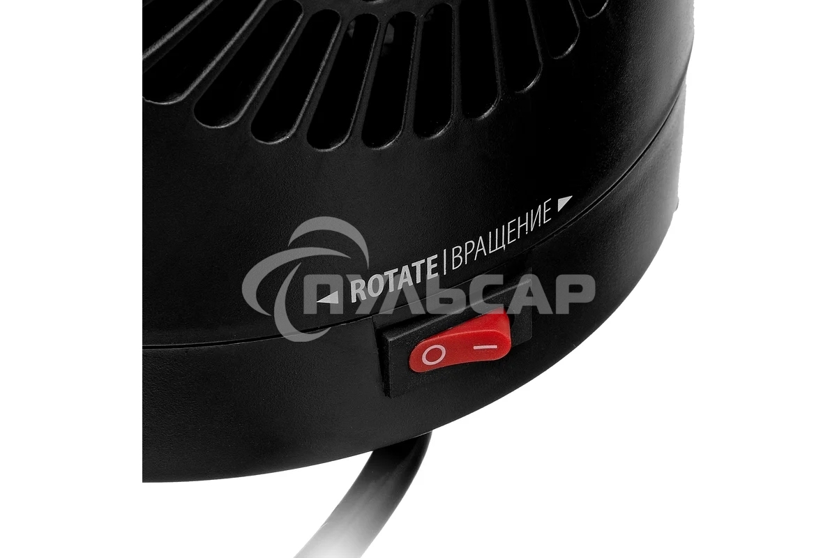 Тепловентилятор керамический Denzel DTFC-1200S, черный, 600/1200 Вт, 12 м2, 3 режима, термостат