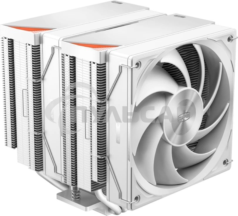 Кулер для процессора PCCooler RZ620 WH (260W, 4-pin PWM, 158mm, Al/Cu, 6x6mm, 2x120мм, 86.73CFM, 32dBA, 1800RPM, S: 1851/1700/1200/115X, AM5/AM4, белый)