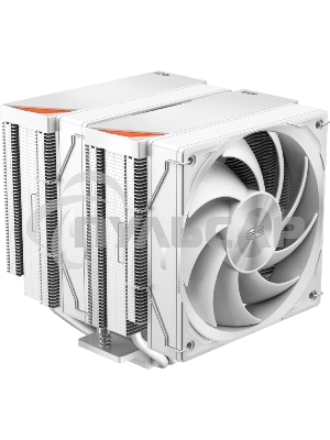 Кулер для процессора PCCooler RZ620 WH (260W, 4-pin PWM, 158mm, Al/Cu, 6x6mm, 2x120мм, 86.73CFM, 32dBA, 1800RPM, S: 1851/1700/1200/115X, AM5/AM4, белый)