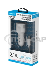 Автомобильное зарядное устройство Maxvi CCM-212 Plus M white 2.1A