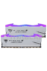 Оперативная память Patriot Viper Xtreme 5, DDR5, 48Gb (2x24Gb), 6400MHz, CL32, DIMM, с радиаторами, RGB, серебристый