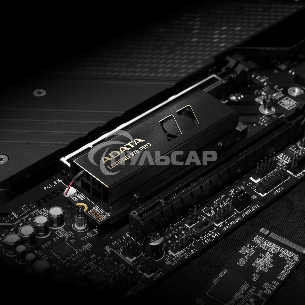 Накопитель SSD ADATA Legend 970 Pro, 1000 Gb, M.2 2280, PCIe 5.0 x4, NVMe 2.0, 3D TLC, R/W 13000/5800 МБ/сек, радиатор с вентилятором