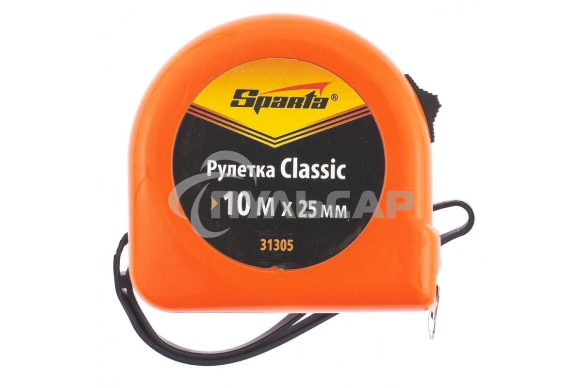 Рулетка SPARTA 31314 elastica 10 мх25мм обрезиненный корпус