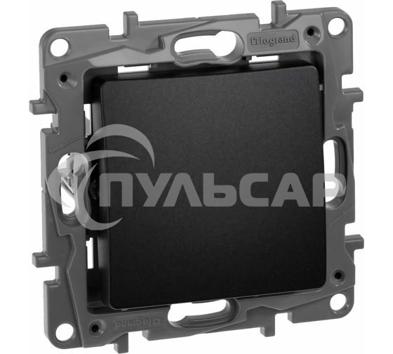 Выключатель одноклавишный, автоматические клеммы, Etika, 10AX, 250В~, антрацит