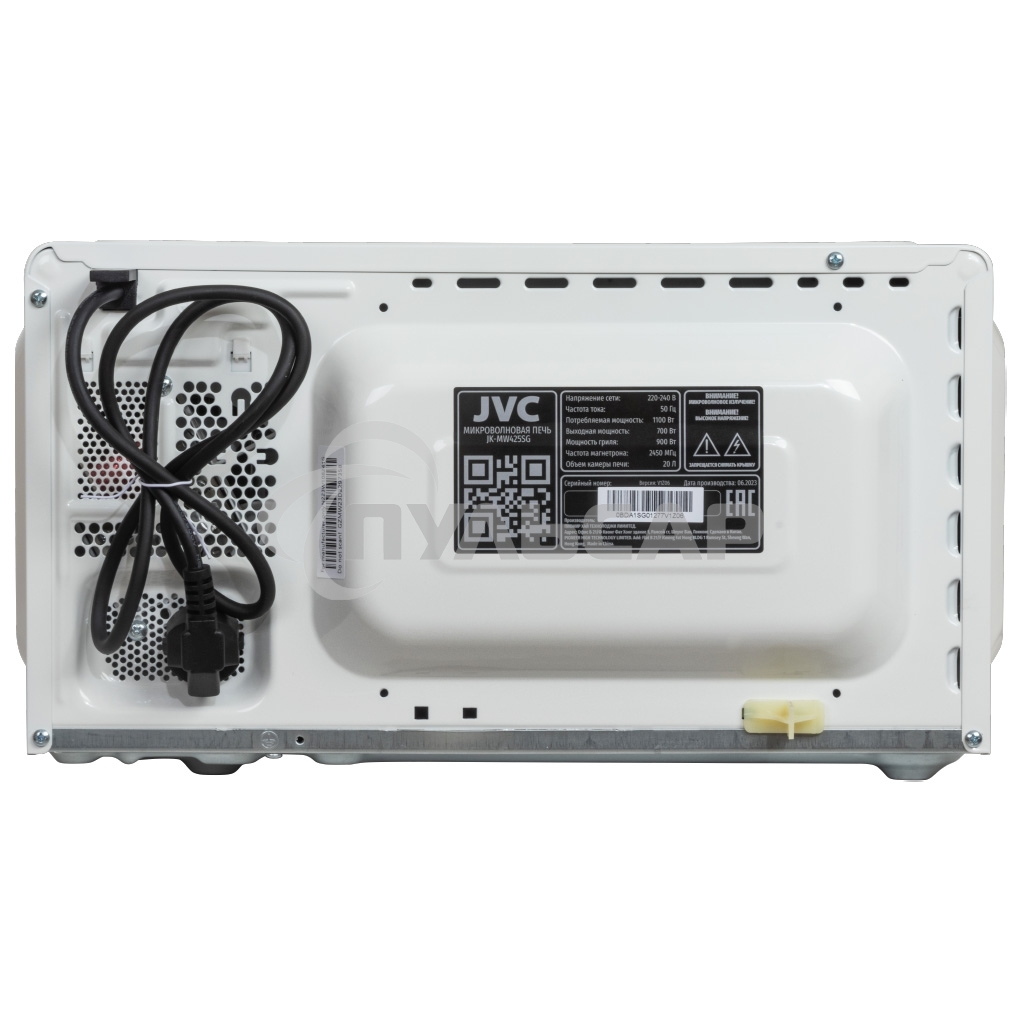 Микроволновая печь JVC JK-MW425SG белый, 20 л, 700 Вт, переключатели - мембранные кнопки