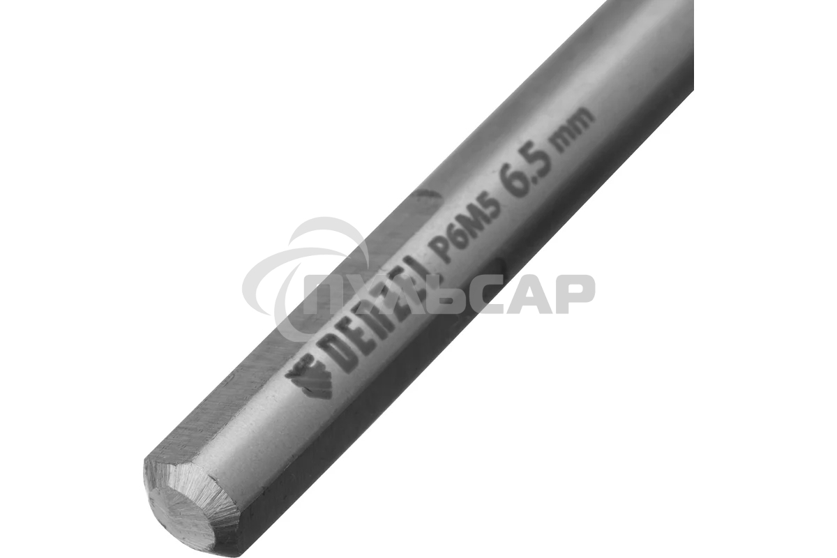 Сверло спиральное по металлу Denzel 6,5 x 100мм, Р6М5, Golden Tip