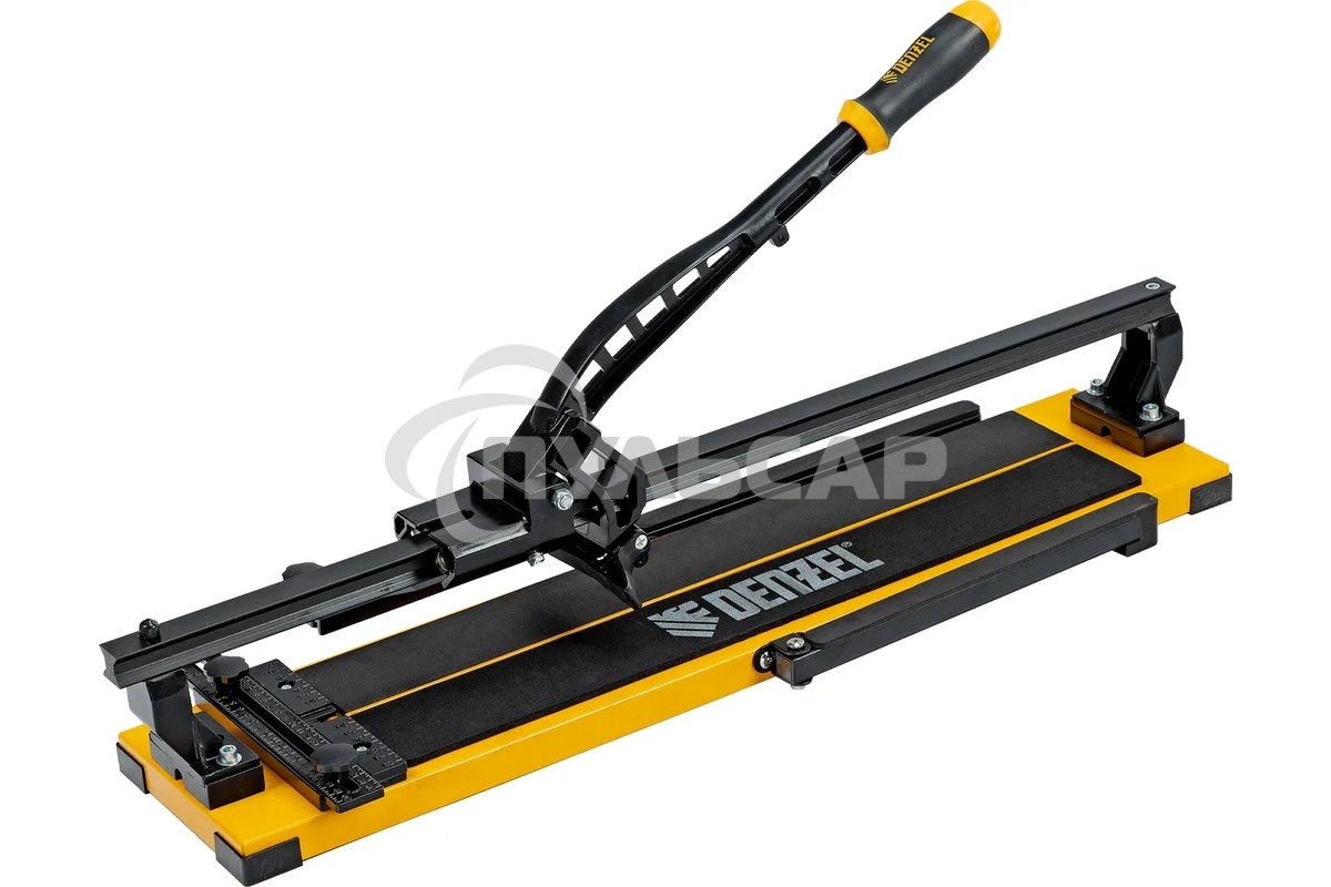 Плиткорез рельсовый 600х16мм, каретка на подш., стальная станина, усил. рукоятка-пенал Denzel