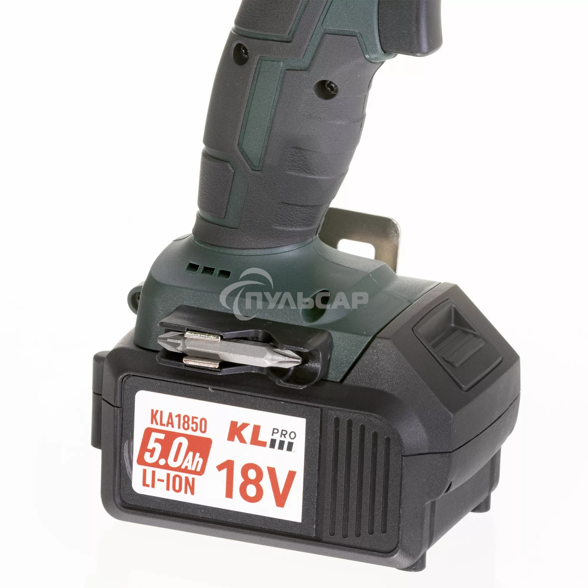 Профессиональный ударный бесщеточный шуруповерт KLPRO KLDM18B-50 (18В, Li-ion-2шт, 5.0А·ч, 60Нм, ручка, З/У-4А,в кейсе)