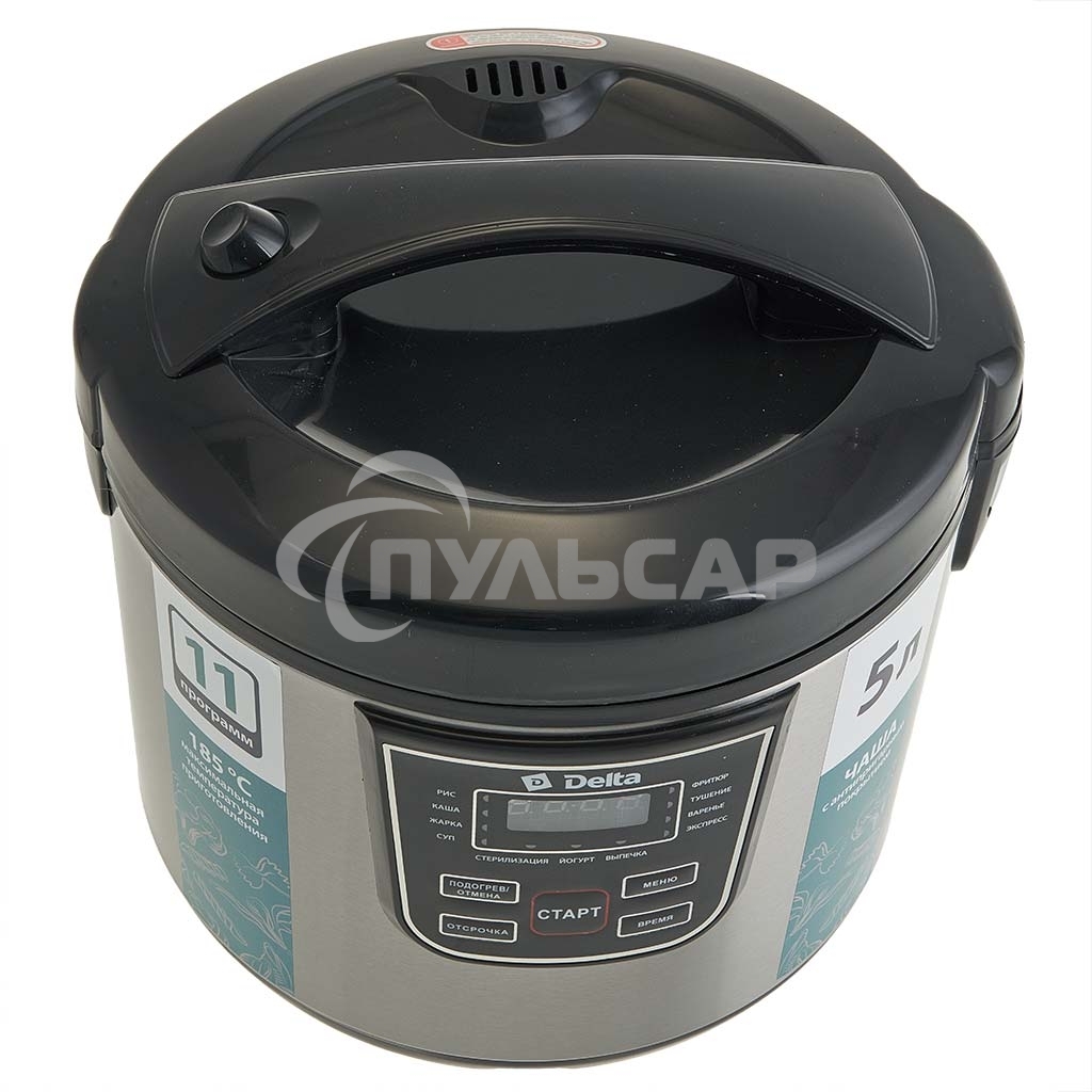 Мультиварка DELTA DL-6527 черная: 900 Вт,5л, 11 ПРОГРАММ (4)