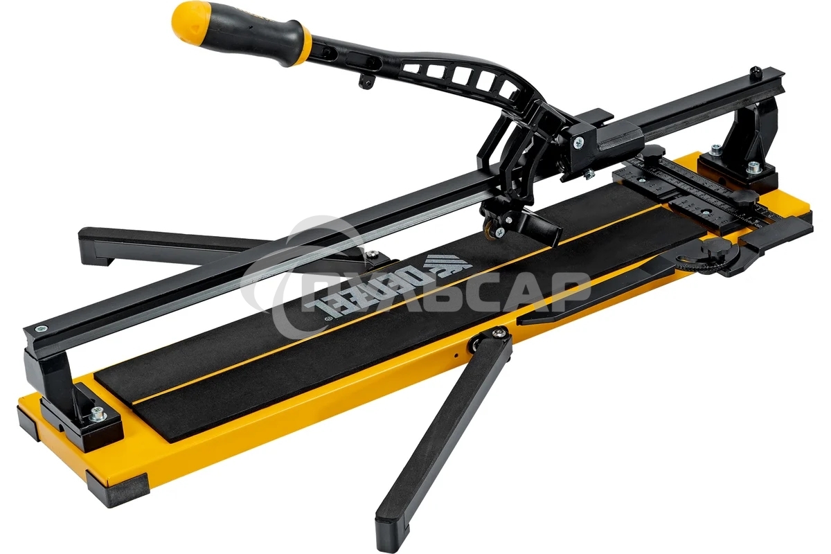 Плиткорез рельсовый 600х16мм, каретка на подш., стальная станина, усил. рукоятка-пенал Denzel