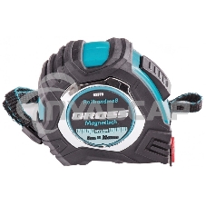 Рулетка Magnetisch, 3м х 16мм,обрезин. корпус,автоматич. фиксация, нейлон. покр.,магн. зацеп Gross