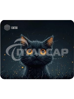 Коврик для мыши Cactus черный Cat 250x200x3мм (CS-MPC-D09S)