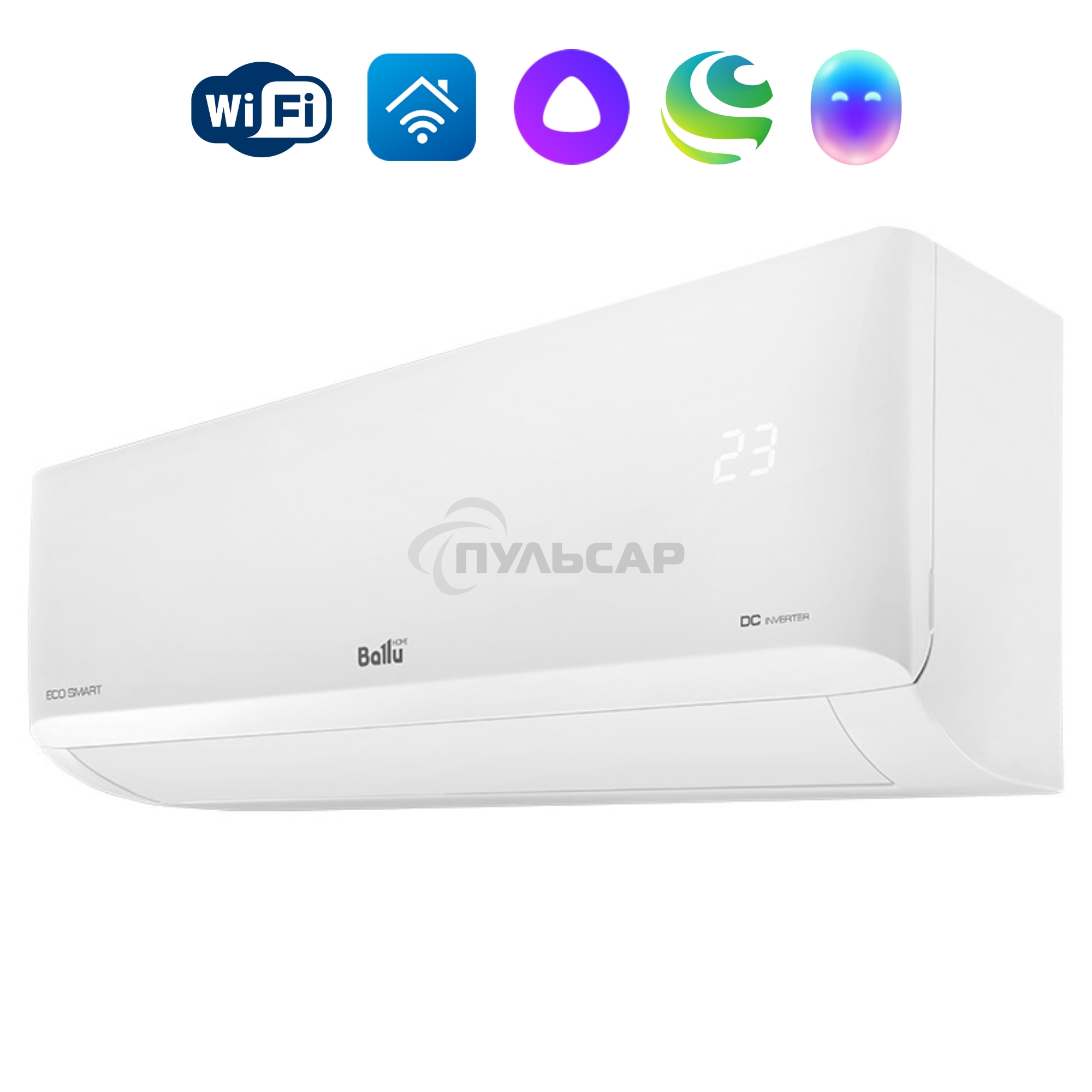 Блок внутренний сплит-системы Ballu Eco Smart DC BSYI/in-10HN8_V4 инвертор, 10000 BTU, 28 м², 21 дБ, охлаждение, обогрев, осушение, белый