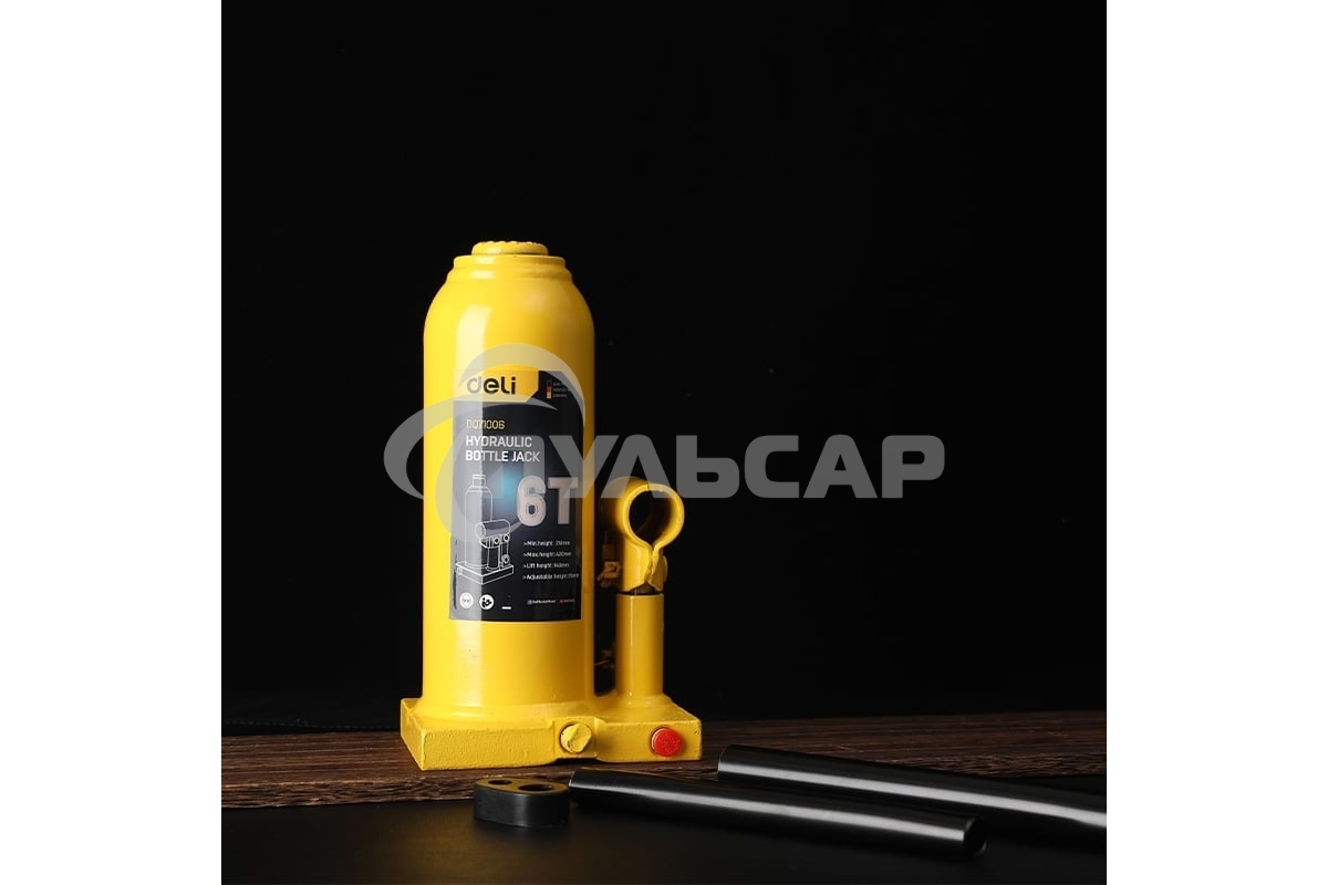Домкрат бутылочный гидравлический Deli DQ71010 макс.грузоподъемность 10 т