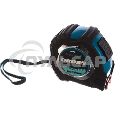 Рулетка Magnetisch, 8м х 25мм, обрезин. корпус,автоматич. фиксация, нейлон. покр.,магн.зацеп Gross