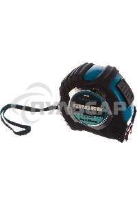 Рулетка Magnetisch, 8м х 25мм, обрезин. корпус,автоматич. фиксация, нейлон. покр.,магн.зацеп Gross