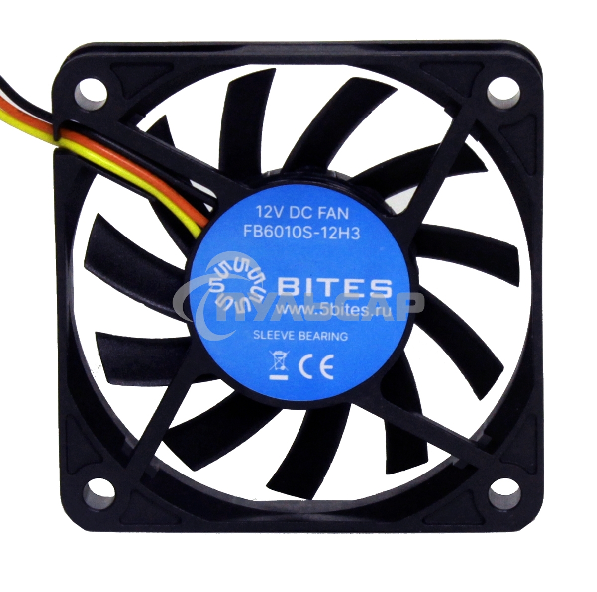 Вентилятор для корпуса 5bites FB6010S-12H3 черный, 60 x 60 мм, 3800 об/мин, 30 дБ, 3 pin