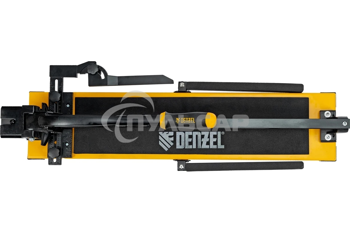 Плиткорез рельсовый 600х16мм, каретка на подш., стальная станина, усил. рукоятка-пенал Denzel