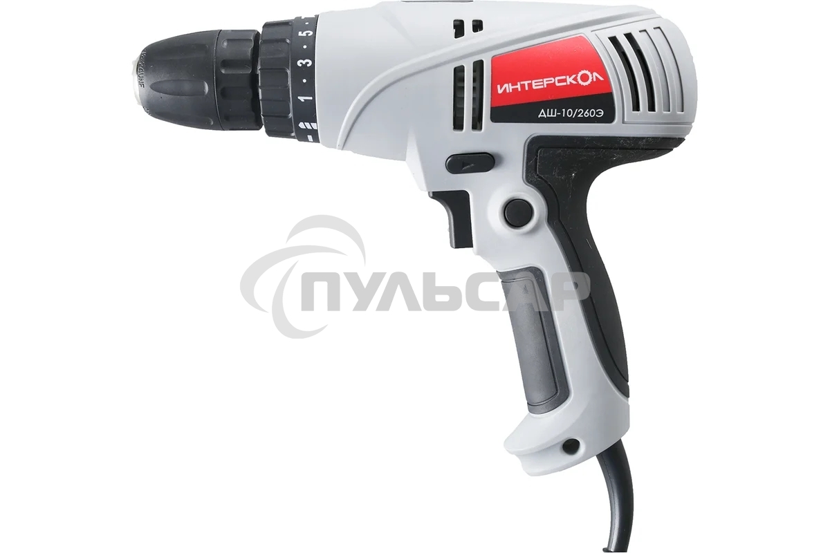 Дрель-шуруповерт ИНТЕРСКОЛ ДШ-10/260Э, Сетевая, 260Вт